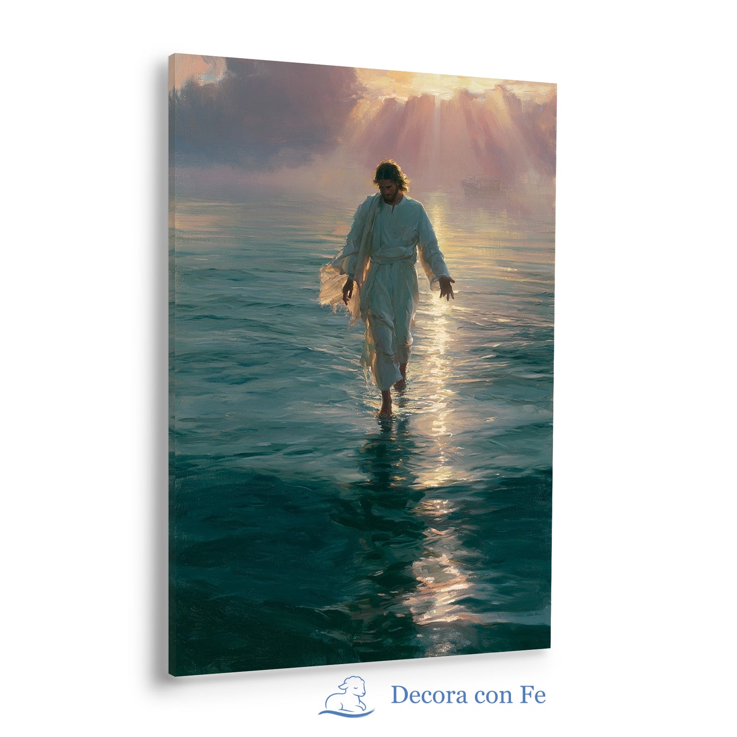 Luz Eterna sobre las Aguas | Arte Cristiano de Jesús - Variante 2