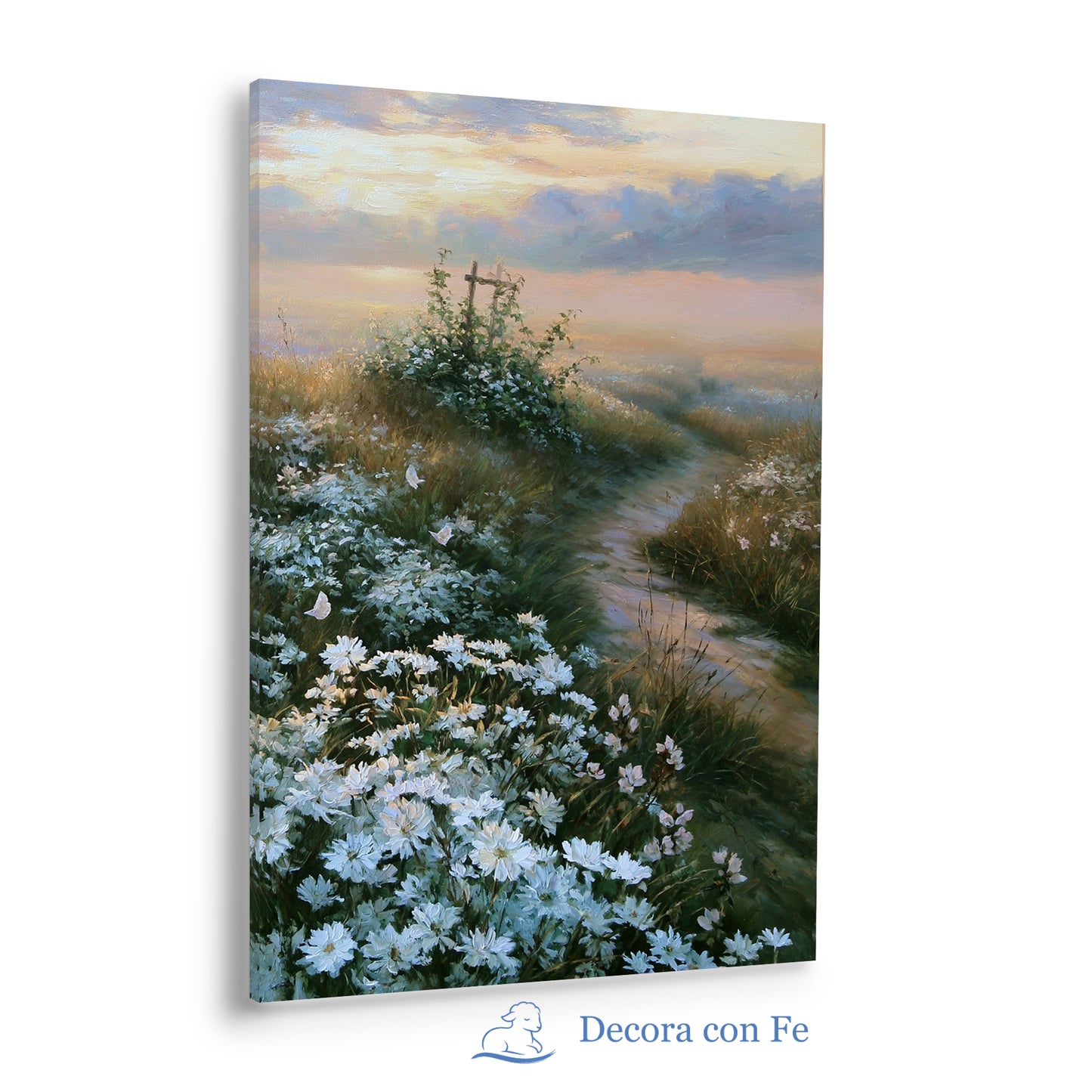 Vida Nueva en la Cruz - Arte Cristiano Floral Mateo 16:24