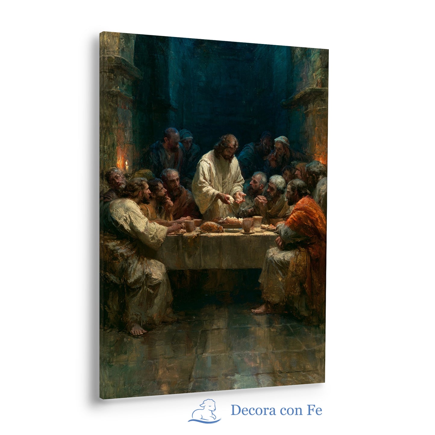 La Santa Cena en Azul Nocturno - Lucas 22:19 - Variante 2