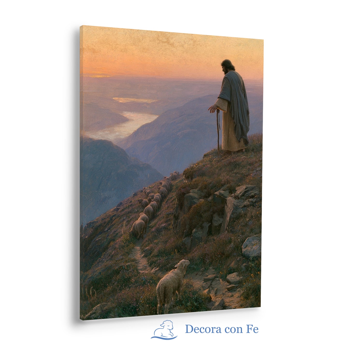 El Pastor Fiel en el Valle - Cuadro Cristiano del Buen Pastor