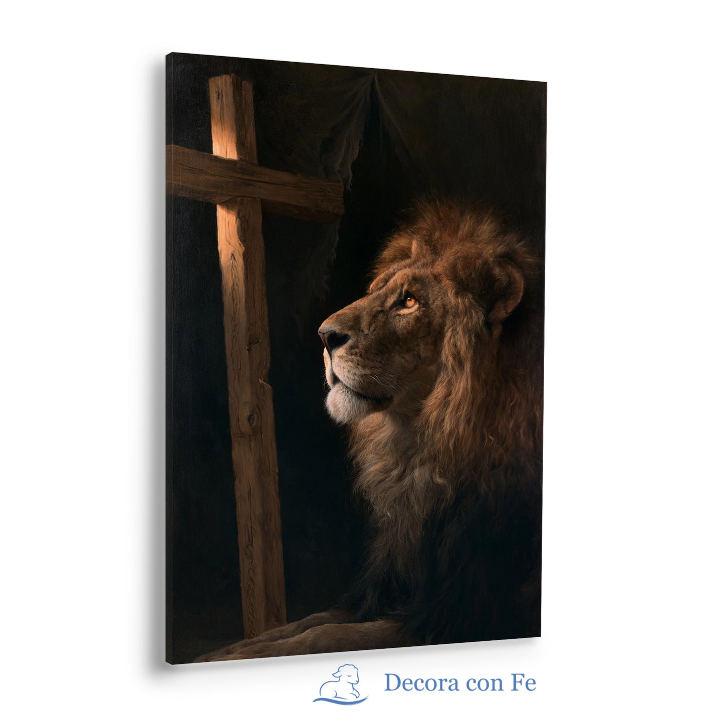 León de Judá y la Cruz - Arte Cristiano en Claroscuro