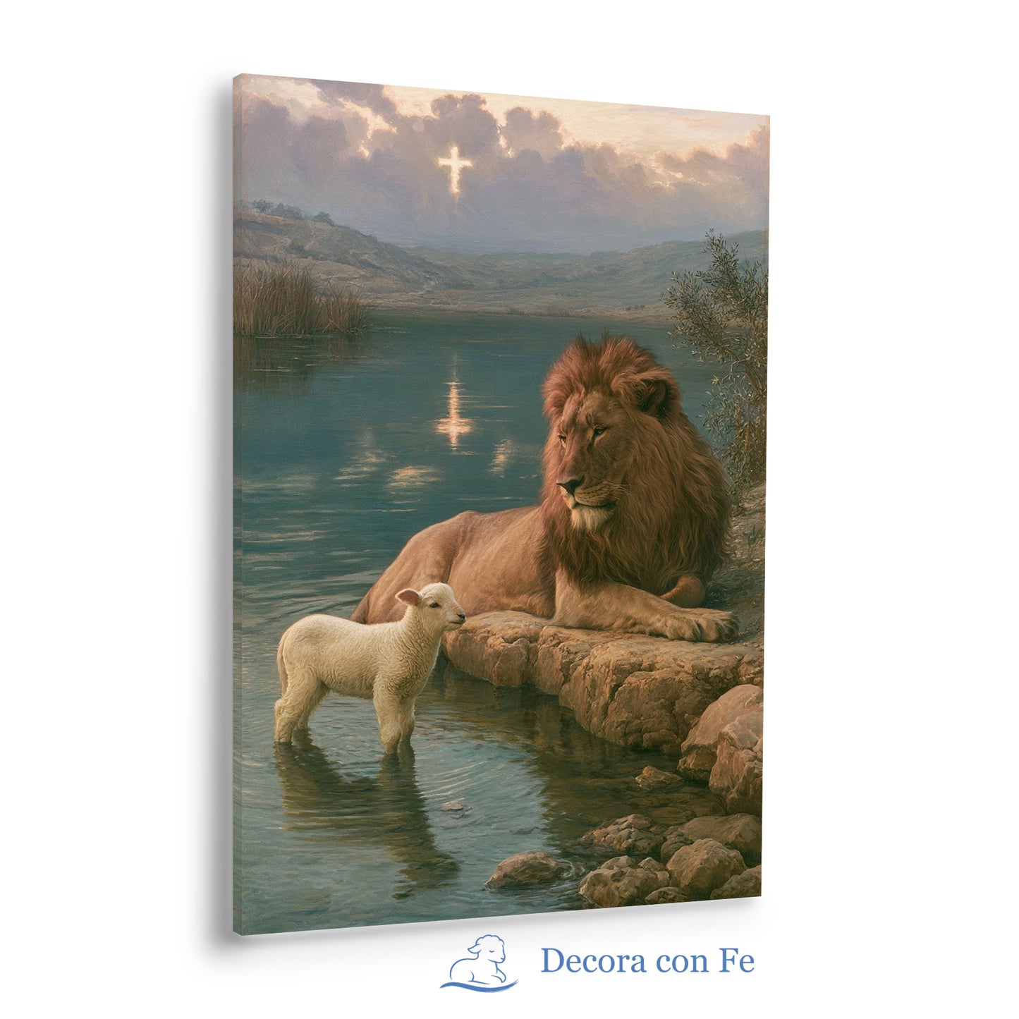 El León, el Cordero y la Cruz - Arte Cristiano de Redención