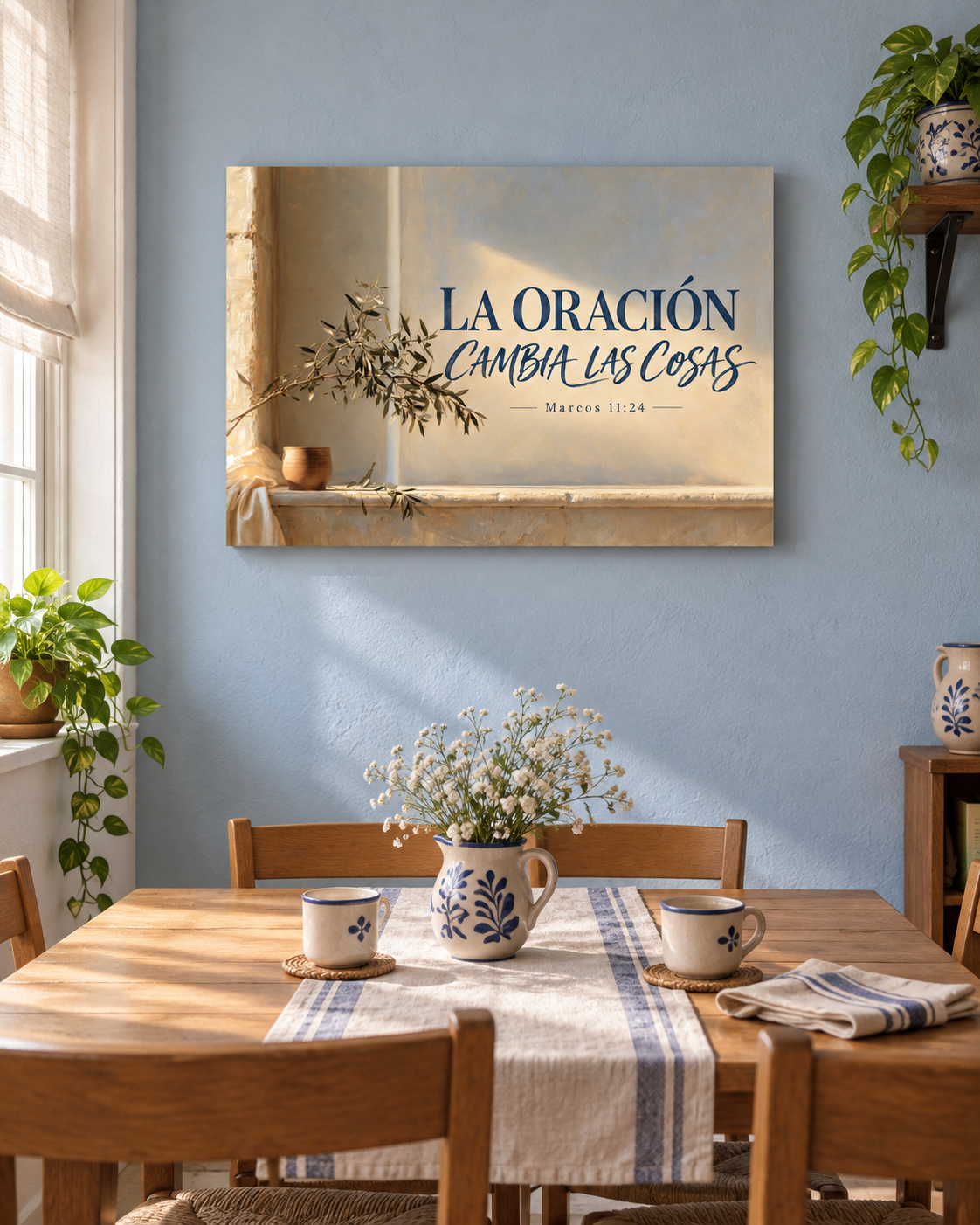 La Oración Cambia las Cosas · Luz de Esperanza · ambientación generada, escala orientativa