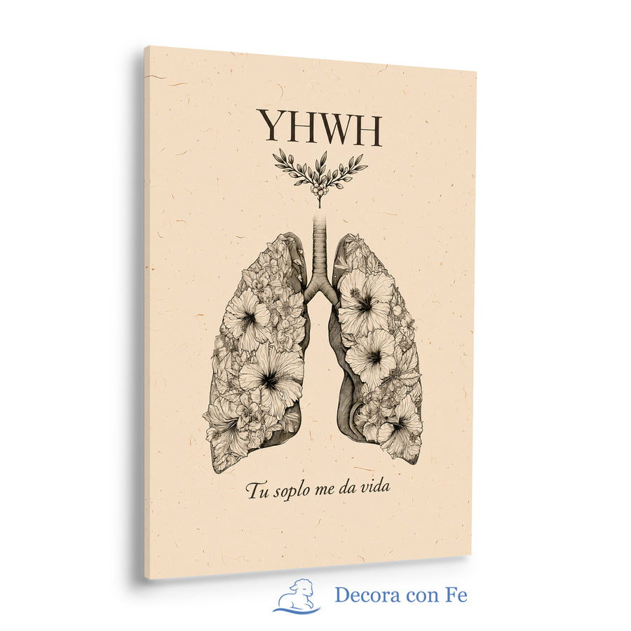 YHWH, Tu Soplo Me Da Vida - Cuadro Decorativo Cristiano
