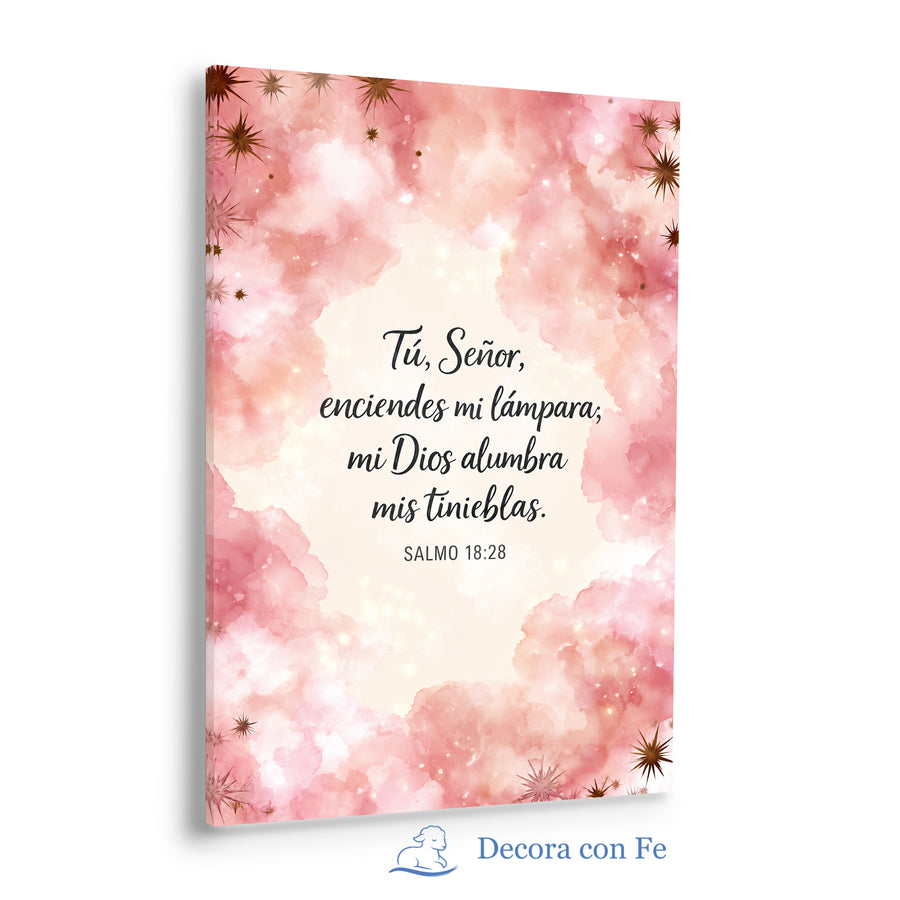 Salmo 18:28 - Luz en Mis Tinieblas Cuadro Decorativo