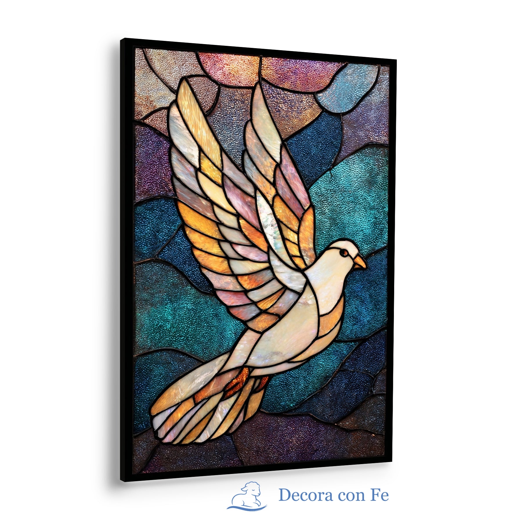 Trinidad de Luz - Set Cristiano en Vitral - Panel 1 Variante 4 · Panel 2 Variante 2 · Panel 3 Variante 4