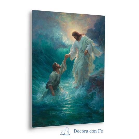 Jesús Rescata a Pedro en la Tormenta - Variante 3