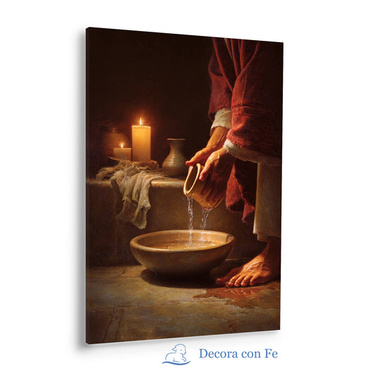 Agua de Humildad - Arte Cristiano Inspirado en Juan 13 - Variante 1