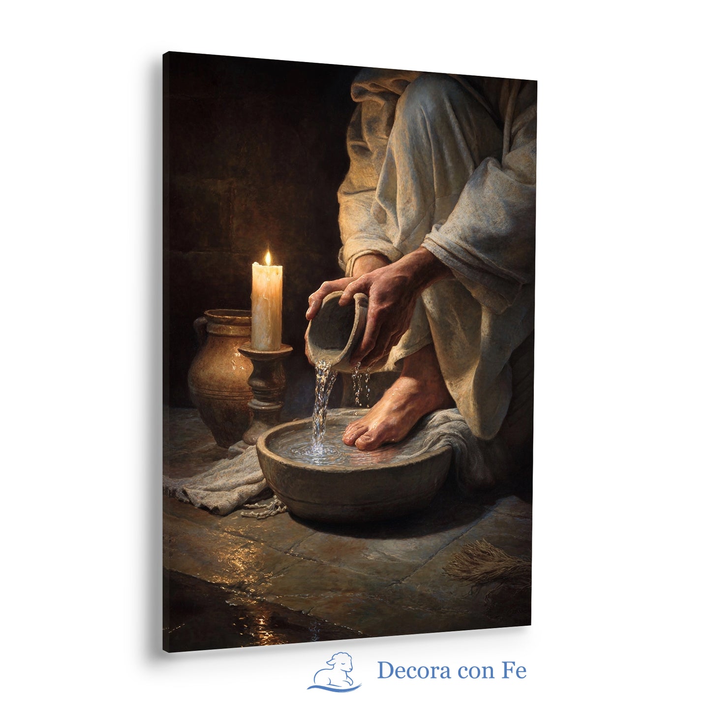 Agua de Humildad - Arte Cristiano Inspirado en Juan 13 - Variante 4