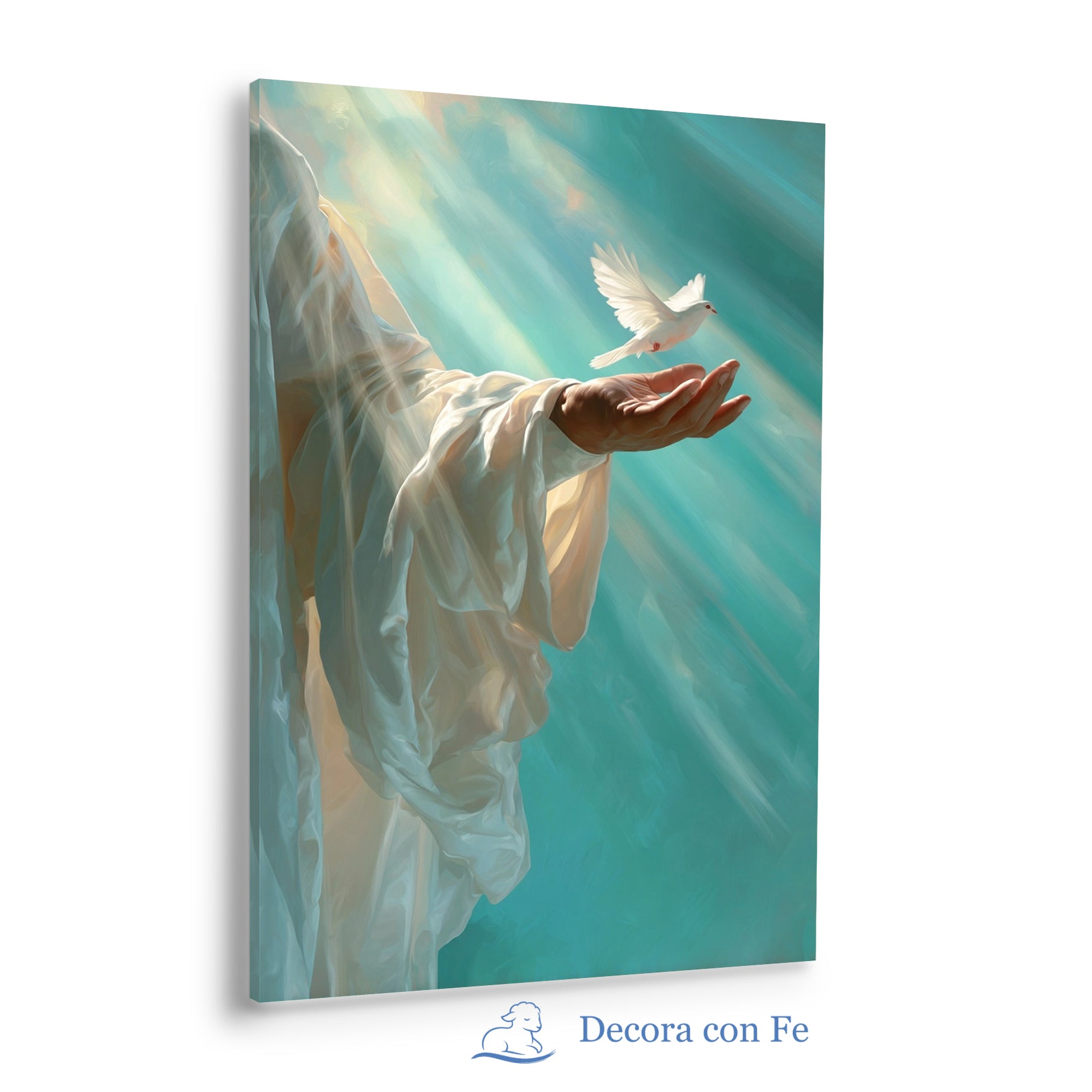 Mano de Misericordia y Paloma de Paz - Cuadro Cristiano - Variante 2