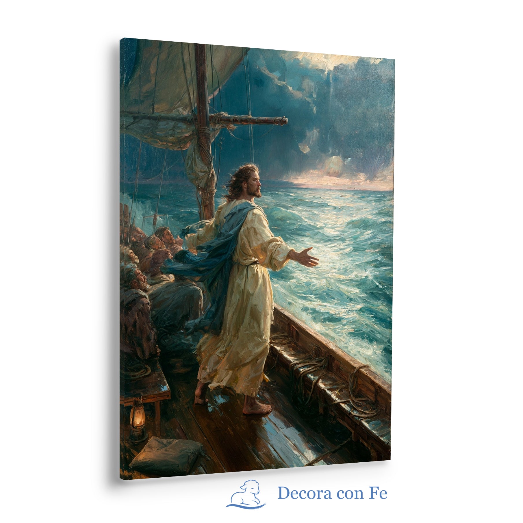 Calma en la Tormenta | Jesús en la Barca, Arte Cristiano Mateo 8