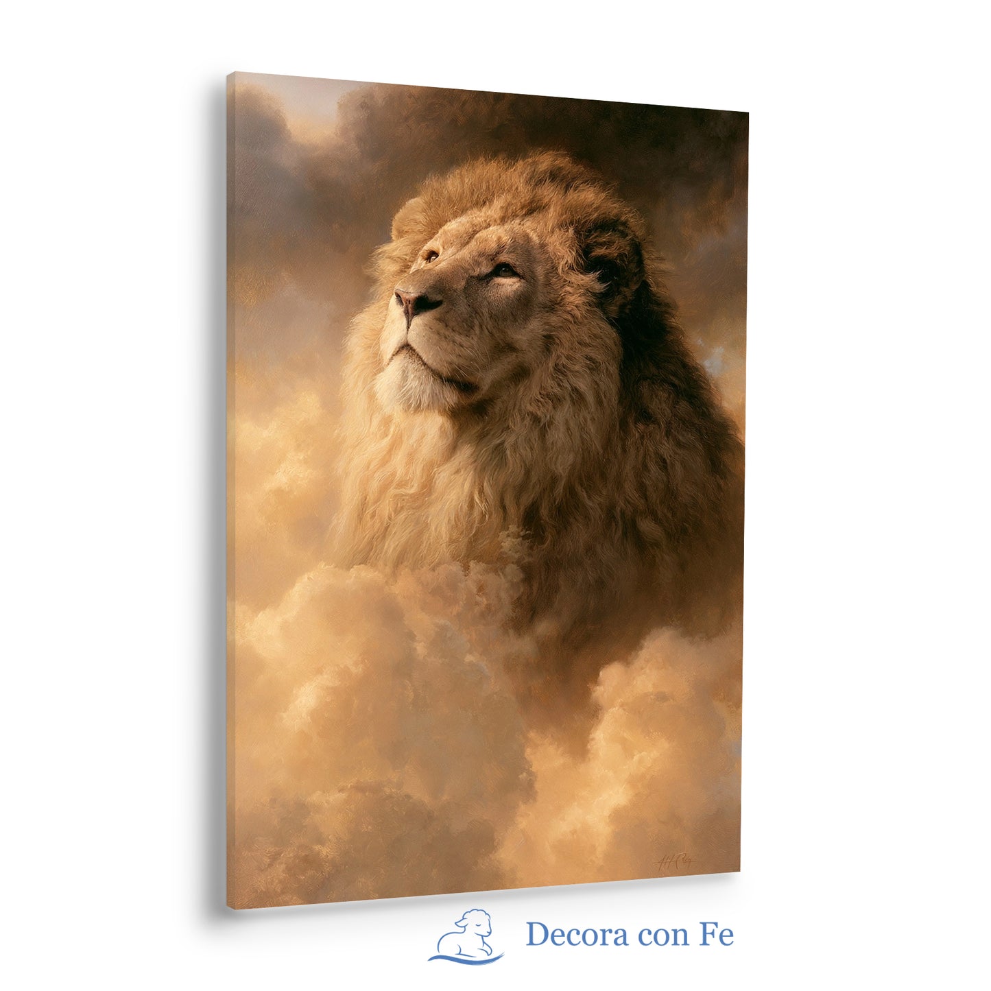 León de Gloria Celestial - Cuadro Cristiano del León de Judá - Variante 2