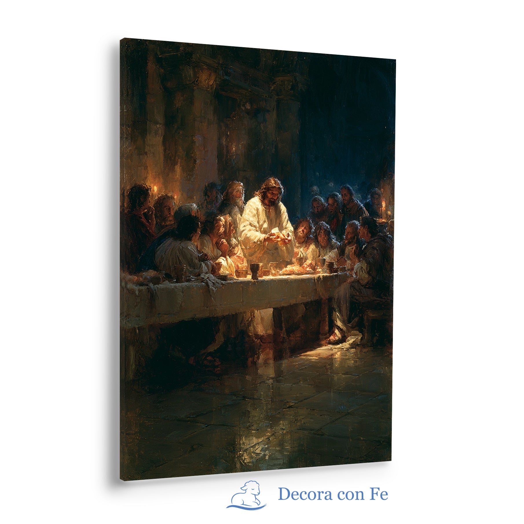 La Santa Cena en Azul Nocturno - Lucas 22:19 - Variante 3