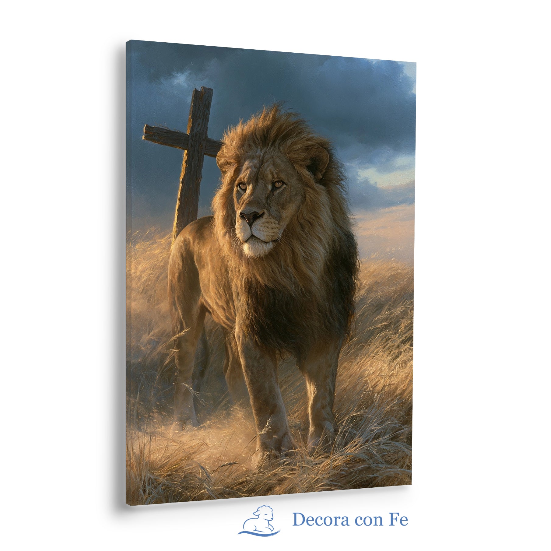 El León de Judá y la Cruz - Arte Cristiano de Victoria