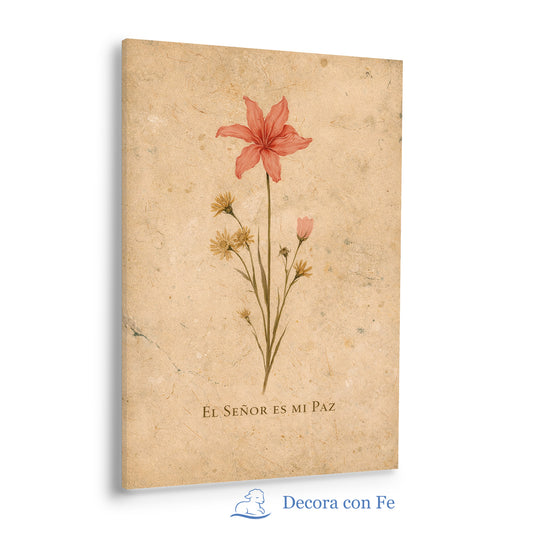 El Señor es Mi Paz - Cuadro Botánico Cristiano