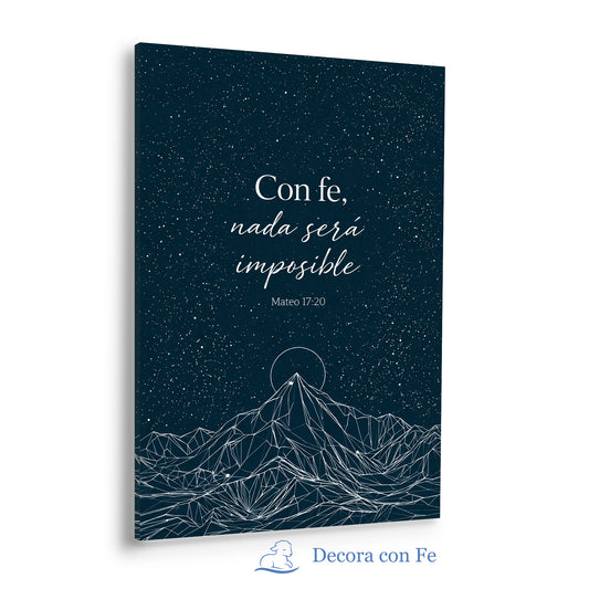 Con Fe, Nada Será Imposible - Cuadro Cristiano Mateo 17:20