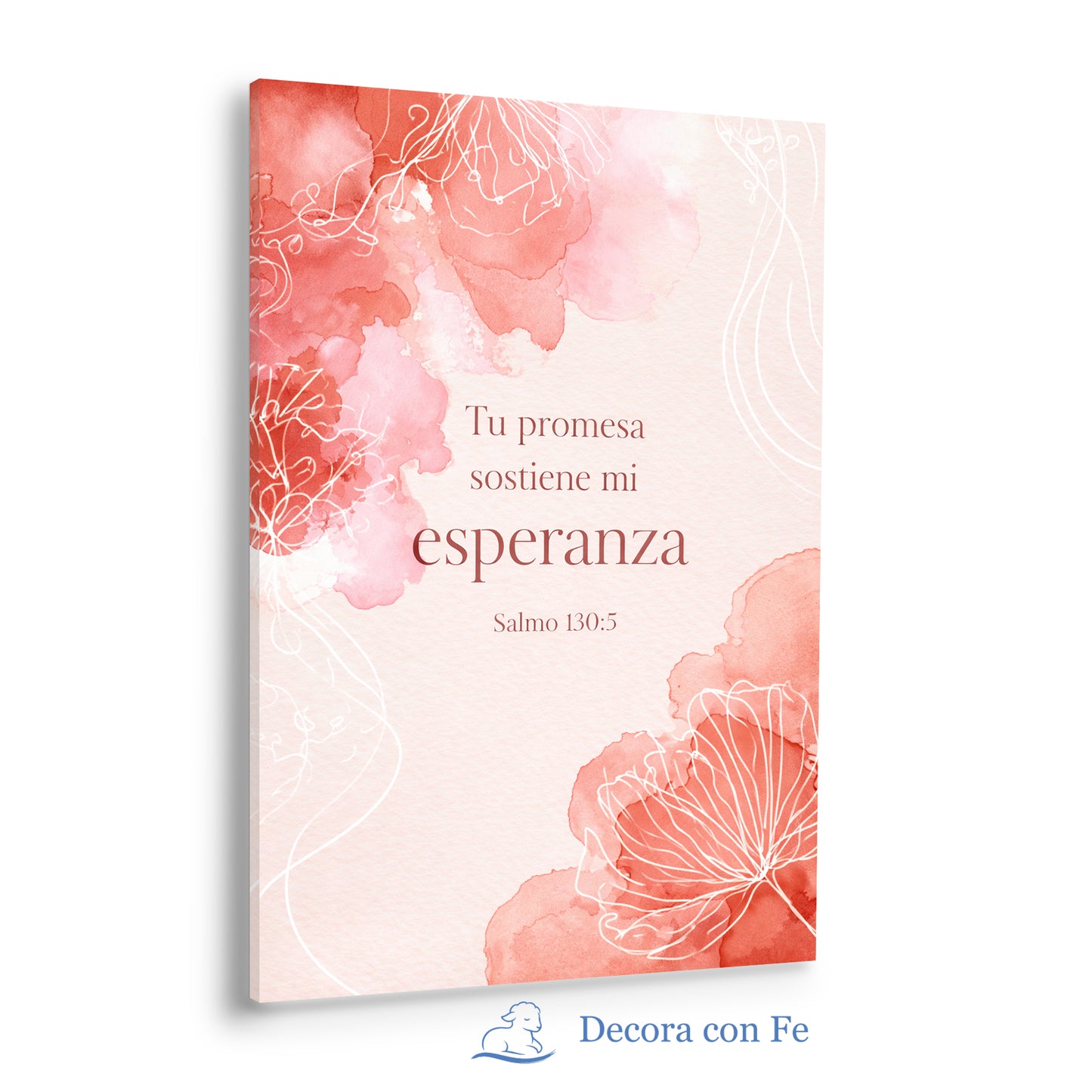 Tu Promesa Sostiene Mi Esperanza - Cuadro Cristiano en Acuarela Rosa