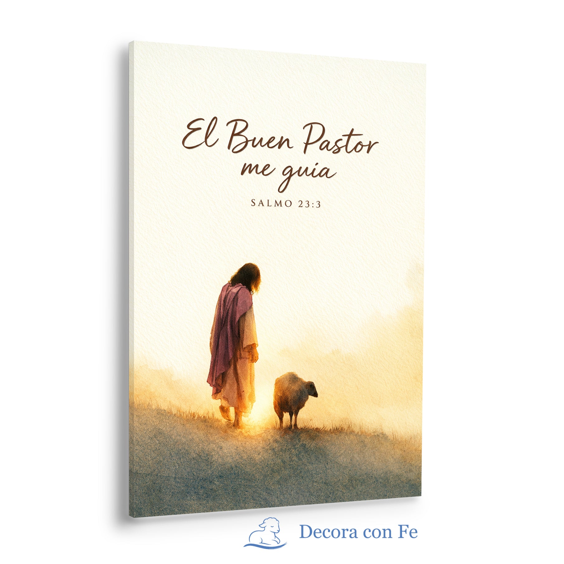 El Buen Pastor Me Guía - Cuadro Cristiano en Acuarela