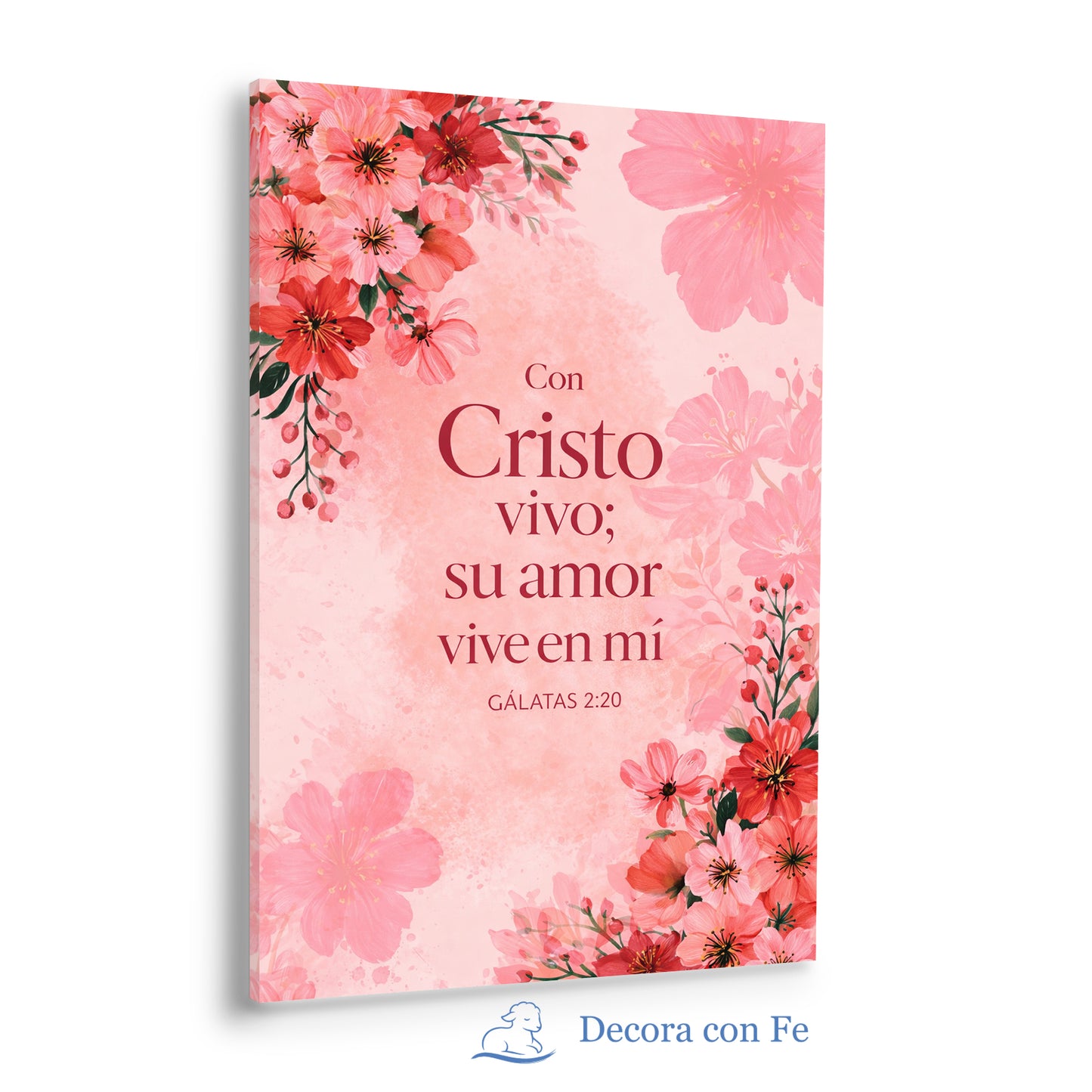 Con Cristo Vivo en Mí - Cuadro Cristiano Floral
