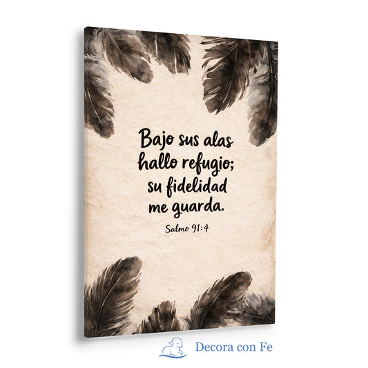 Bajo Sus Alas - Cuadro Cristiano Salmo 91