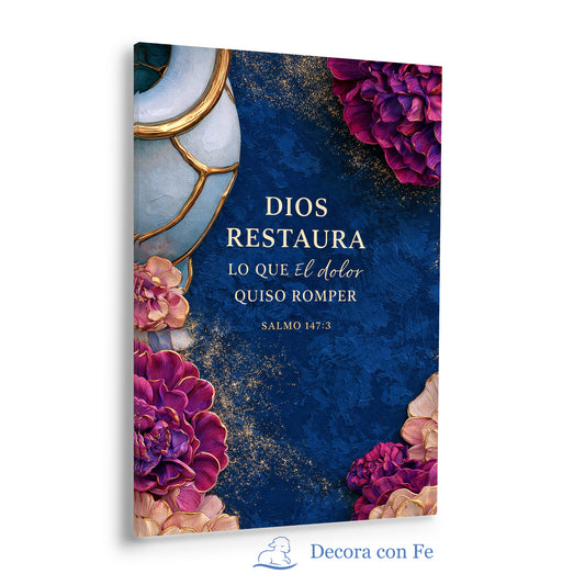 Dios Restaura Mi Corazón - Cuadro Cristiano - Variante 2
