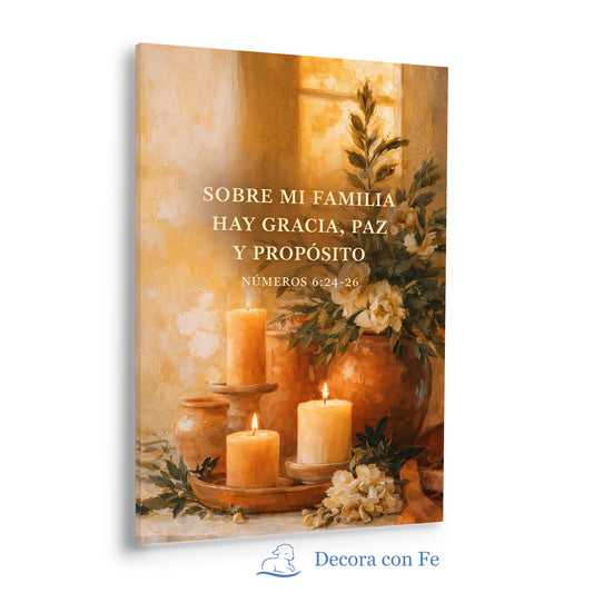 Bendición Sobre Mi Familia - Cuadro Cristiano - Variante 2