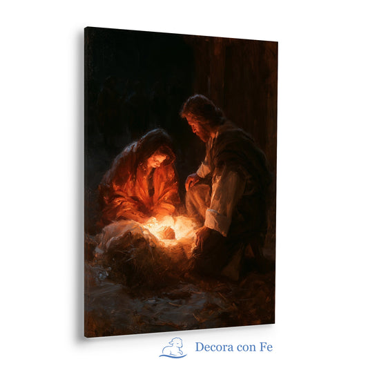 Natividad Luz del Establo - Cuadro Cristiano - Variante 2
